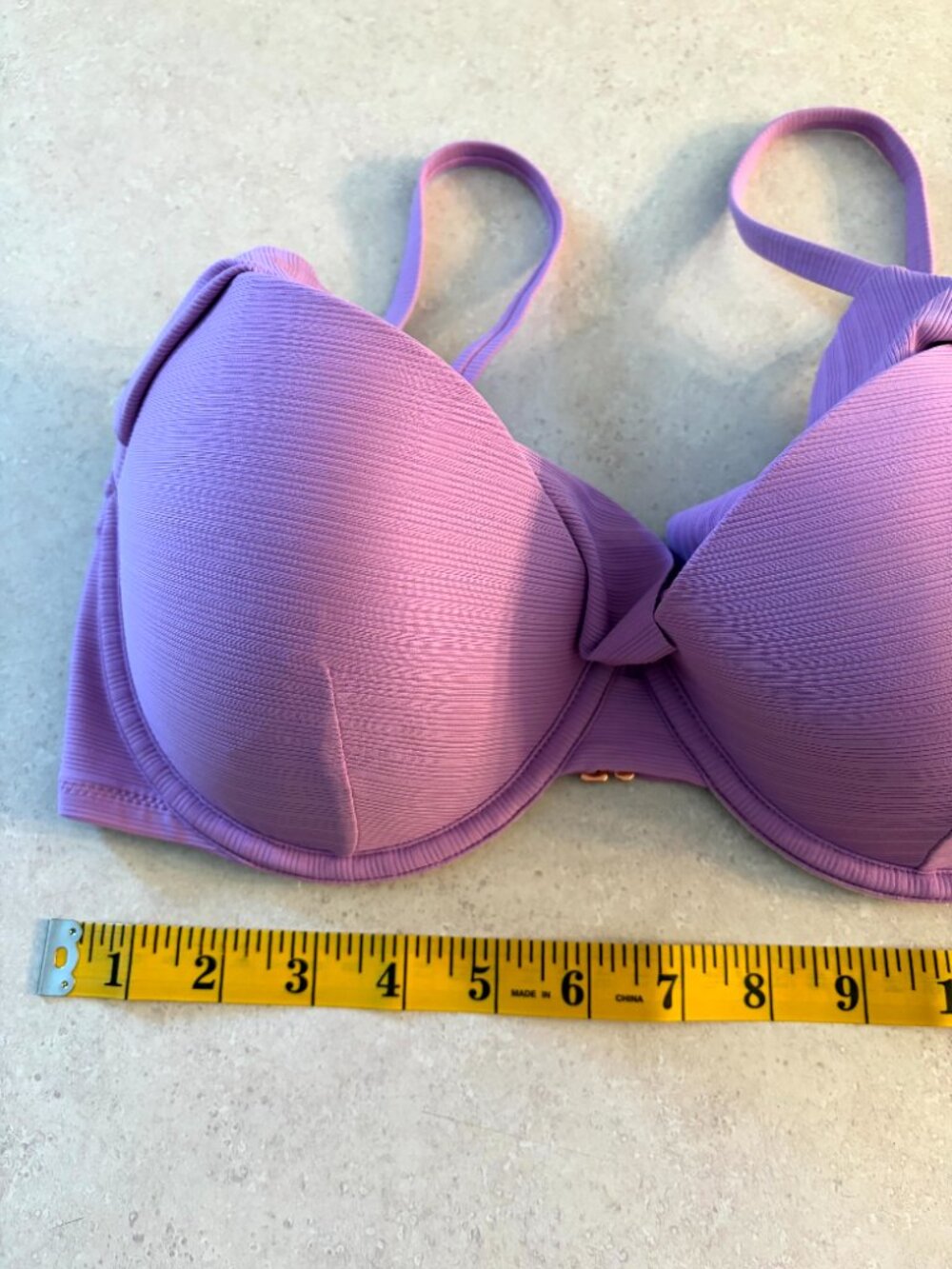 NWT Shade & Shore Women's Bikini Top Underwire Padded Purple Size 34D Ruffle - Picture 2 of 7